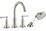 hansgrohe AXOR Montreux 4-Loch Fliesenrandarmatur, Hebelgriffe, Ausladung 196mm,