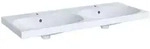 Geberit Acanto Doppelwaschtisch, 2 Hahnl&ouml;cher, mit &Uuml;berlauf, 1200x480mm,