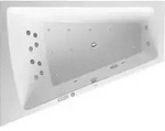 Duravit Paiova Whirlpool, Einbauversion, 1 R&uuml;ckenschr&auml;ge links, Gestell, Ab-...