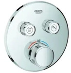 Grohe Grohtherm SmartControl Thermostat mit zwei Absperrventilen, Wandrosette rund,