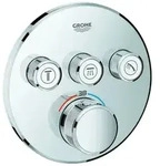 Grohe Grohtherm SmartControl Thermostat mit drei Absperrventilen, Wandrosette rund,