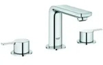 Grohe Lineare 3-Loch Waschtischbatterie, mit Ablaufgarnitur, Ausladung 127mm,