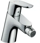 hansgrohe Focus Bidetmischer, Ausladung 126mm, Zugstangen Ablaufgarnitur, chrom,