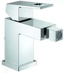 Grohe Eurocube Einhand-Bidetbatterie, Zugstangen-Ablaufgarnitur, Ausladung 112mm,