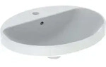 Geberit VariForm Einbauwaschtisch oval, 550x450mm, mit Hahnloch und &Uuml;berlauf,