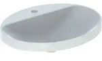 Geberit VariForm Einbauwaschtisch oval, 600x480mm, mit Hahnloch und ohne &Uuml;berlauf,