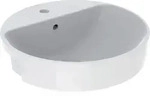 Geberit VariForm Halbeinbauwaschtisch rund, 500mm, mit Hahnloch und &Uuml;berlauf,