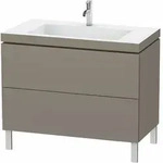 Duravit L-Cube c-bonded Set stehend, 2 Schubk&auml;sten, ohne &Uuml;berlauf, 1 Hahnloch,