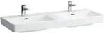 LAUFEN PRO S Doppelwaschtisch, 3 Hahnl&ouml;cher, mit &Uuml;berlauf, 1200x460mm,