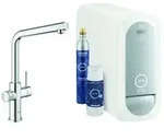 Grohe Blue Home Einhand-Sp&uuml;ltischarmatur Starter Kit, Ausladung 221mm, L-Auslauf,