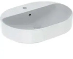 Geberit VariForm Aufsatzwaschtisch elliptisch, 600x450mm, mit Hahnloch und...