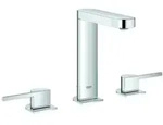 GROHE Plus 3-Loch-Waschtischbatterie, Ausladung 128mm, Zugstangen-Ablaufgarnitur,