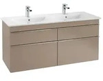 Villeroy & Boch Venticello Schrank-Doppelwaschtisch, 2 Hahnl&ouml;cher, mit &Uuml;berlauf,