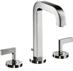 hansgrohe AXOR Citterio 3-Loch Waschtischarmatur 170, Zugstangen-Ablaufgarnitur,