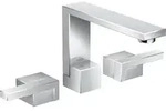 hansgrohe AXOR Edge 3-Loch Waschtischarmatur 130 mit Push-Open Ablaufgarnitur,