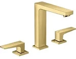 hansgrohe Metropol 3-Loch Waschtischarmatur 160, Hebelgriffe, Push-Open