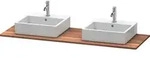 Duravit XSquare Massivholz-Konsole, 2 Ausschnitte, 1600x20x550mm, XS064HB7777