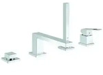 Grohe Eurocube 4-Loch-Einhand-Wannenkombination, Ausladung 220mm, mit Brausegarnitur,
