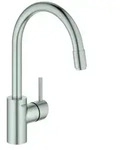 GROHE Concetto Einhand-Sp&uuml;ltischarmatur, Ausladung 215mm, hoch, herausziehbar,