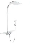 KLUDI COCKPIT Discovery Thermostat Dual Shower System, mit Ablage, wei&szlig;/chrom,