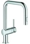 GROHE Minta Einhand-Sp&uuml;ltischarmatur, Ausladung 225mm, U-Auslauf, herausziehbar,