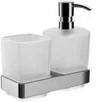 emco loft Glashalter und Fl&uuml;ssigseifenspender, Wandmodell, 053100100, Farbe:...