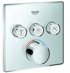 Grohe SmartControl Unterputzmischer, drei Absperrventile, eckige Rosette, 3