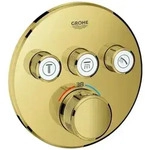 Grohe Grohtherm SmartControl Thermostat mit drei Absperrventilen, Wandrosette rund,