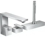 hansgrohe AXOR Edge 3-Loch Einhebel-Wannenrandmischer, Diamantschliff, 46431000,