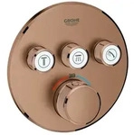 Grohe Grohtherm SmartControl Thermostat mit drei Absperrventilen, Wandrosette rund,