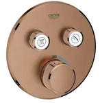 Grohe Grohtherm SmartControl Thermostat mit zwei Absperrventilen, Wandrosette rund,