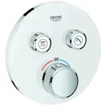 Grohe Grohtherm SmartControl Thermostat mit zwei Absperrventilen, Wandrosette rund,
