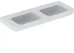 Geberit Renova Plan, Doppelwaschtisch, 130x48 cm, ohne Hahnloch, ohne &Uuml;berlauf,