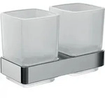 emco loft Doppel-Glashalter, satiniertes Kristallglas, Wandmodell, 052500100,...