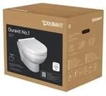 Duravit No.1 Wand-WC Set Compact, inklusive WC-Sitz, 365x480mm, wei&szlig; hochglanz,