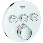 Grohe Grohtherm SmartControl Thermostat mit drei Absperrventilen, Wandrosette rund,
