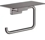 hansgrohe AddStoris Toilettenpapierhalter, mit Ablage, 41772340, Farbe: Brushed Black