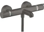 hansgrohe Ecostat Wannenthermostat Comfort Aufputz, 13114340, Farbe: Brushed Black