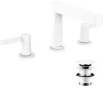 hansgrohe Finoris 3-Loch Waschtischarmatur 110 mit Push-Open Ablaufgarnitur,