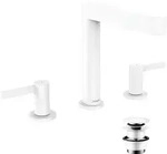 hansgrohe Finoris 3-Loch Waschtischarmatur 160 mit Push-Open Ablaufgarnitur,