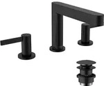 hansgrohe Finoris 3-Loch Waschtischarmatur 110 mit Push-Open Ablaufgarnitur,