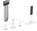 hansgrohe Finoris 4-Loch Wannenrandarmatur mit Schlauchbox, Ausladung 152mm,