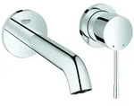 Grohe Essence 2-Loch-Waschtischbatterie, Ausladung 183mm, Wandmontage, 29192001,