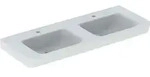 Geberit Renova Plan, Doppelwaschtisch, 130x48 cm, 1 Hahnloch, ohne &Uuml;berlauf,...