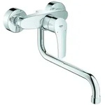 GROHE Eurosmart Einhand-Sp&uuml;ltischarmatur, Wandmontage, Ausladung 276mm,...