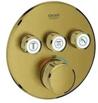 Grohe Grohtherm SmartControl Thermostat mit drei Absperrventilen, Wandrosette rund,
