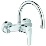 GROHE Eurosmart Einhand-Sp&uuml;ltischarmatur, Ausladung 244mm, Wandmontage,...