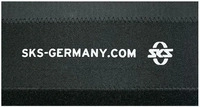 SKS 10994, SKS Fahrrad Kettenstrebenschutz Neopren 21x11cm schwarz Aufdruck wei&szlig;...