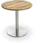 Klapptisch Bistro Edelstahl rund - 95 cm rund Teak recycled