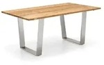 Tisch Noah Trapezkufe Edelstahl - 220 x 95 cm Teak ge&ouml;lt